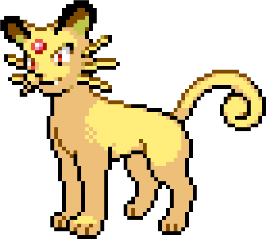 Free Png Download Christmas Smiling Face Shower Curtain - Persian Pokemon Pixel Art (850x764)