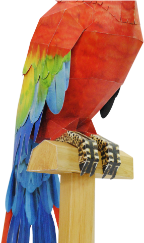 Scarlet Macaw Clipart Hawaiian - Blue Parrot Papermodel Hyacinth Macaw (640x480)