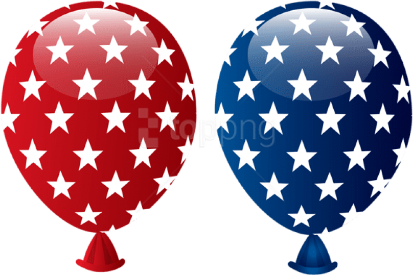 Free Png Download Usa Balloons Decoration Png Images - 4th Of July Balloons Clipart (850x574)
