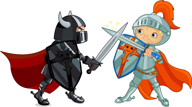 Knights Fighting Stickers, Knights Stickers - Cartoon (800x800)