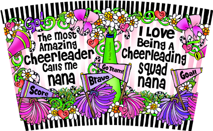 Cheer Squad Nana Stainless Steel Tumbler - Letras Cheri (500x321)