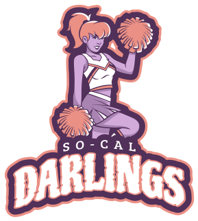 Cheerleading Logo Design Template With Cheerleader - Cartoon (400x400)