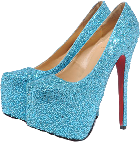High Heeled Footwear Court Platform Crystal Blue - 10 Inch Heels (599x598)