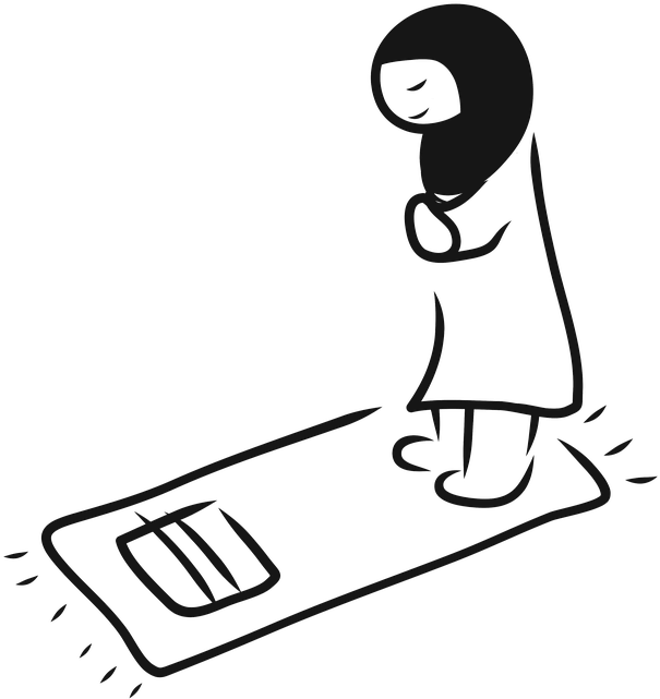 Muslim Praying Islam Free Image On Pixabay - Muslims Pray Black And White (640x640)