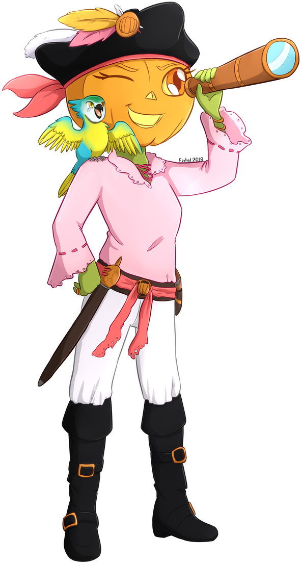 Captain Pumpkin And Matty By Foxhatart - Cartoon (681x1174)