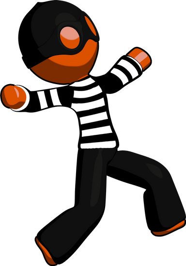 Orange Thief Man Running Away In Hysterical Panic Direction - Orange Thief Man Running Away In Hysterical Panic Direction (384x550)