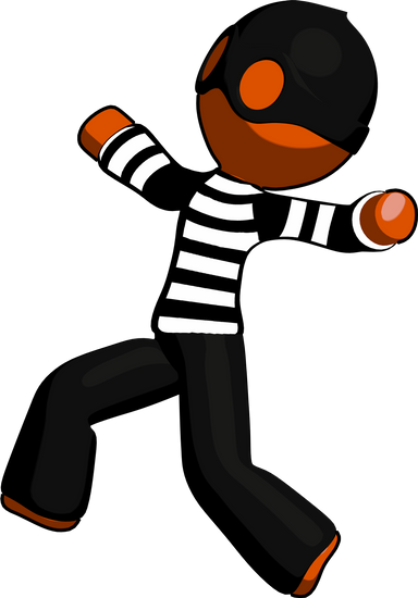 Orange Thief Man Running Away - Orange Thief Man Running Away (384x550)