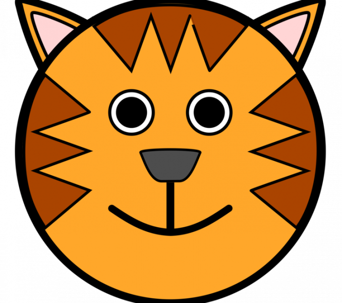 Cat Face Drawing Cartoon Cat Drawing Cartoon Face Bengal - Tiger Face Cartoon Drawing (678x600)
