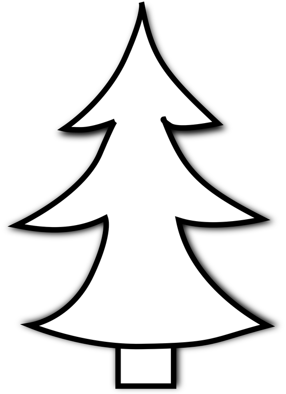 Download File - Christmas Tree Clipart Black And White Png (581x800)