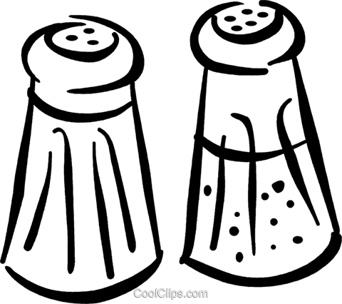 Salz Und Pfefferstreuer Vektor Clipart Bild Vc045412 - Salz Und Pfeffer Clipart (480x426)