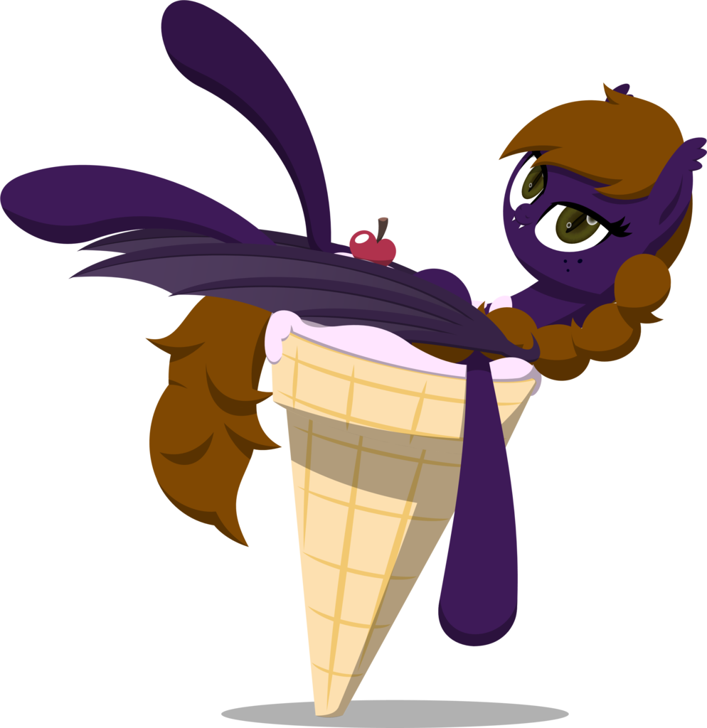 Zacatron94, Bat Pony, Ice Cream Cone, Lineless, Oc, - Cartoon (994x1024)