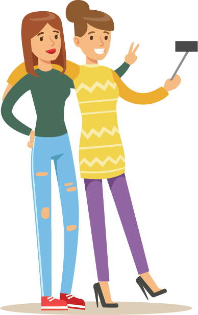 Icebreaker Games For Teens - Spending Time With Friends Drawing (388x616)