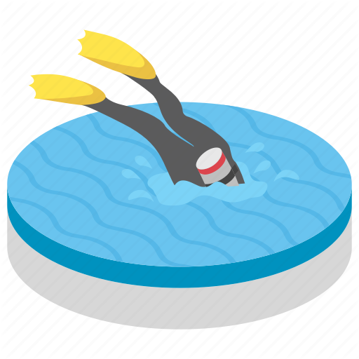 Aquanaut Diver Snorkeling Swimmer - Illustration (512x512)