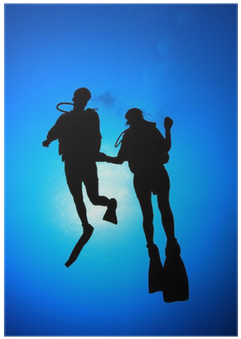 Clip Diving Couple - Silhouette (400x400)