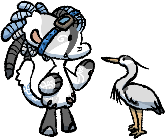 Bagbean Gift- Great Blue Heron By Minidragonfly - Cartoon (700x560)