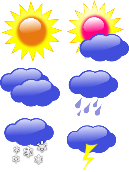 Snowy Weather Clipart - Whether And Climate Clipart (450x599)