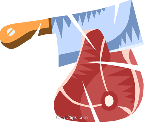 Cleaver And Ham Royalty Free Vector Clip Art Illustration - Cleaver And Ham Royalty Free Vector Clip Art Illustration (480x407)