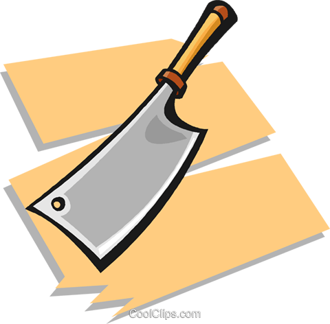 Meat Cleaver Royalty Free Vector Clip Art Illustration - Vector Graphics (480x472)