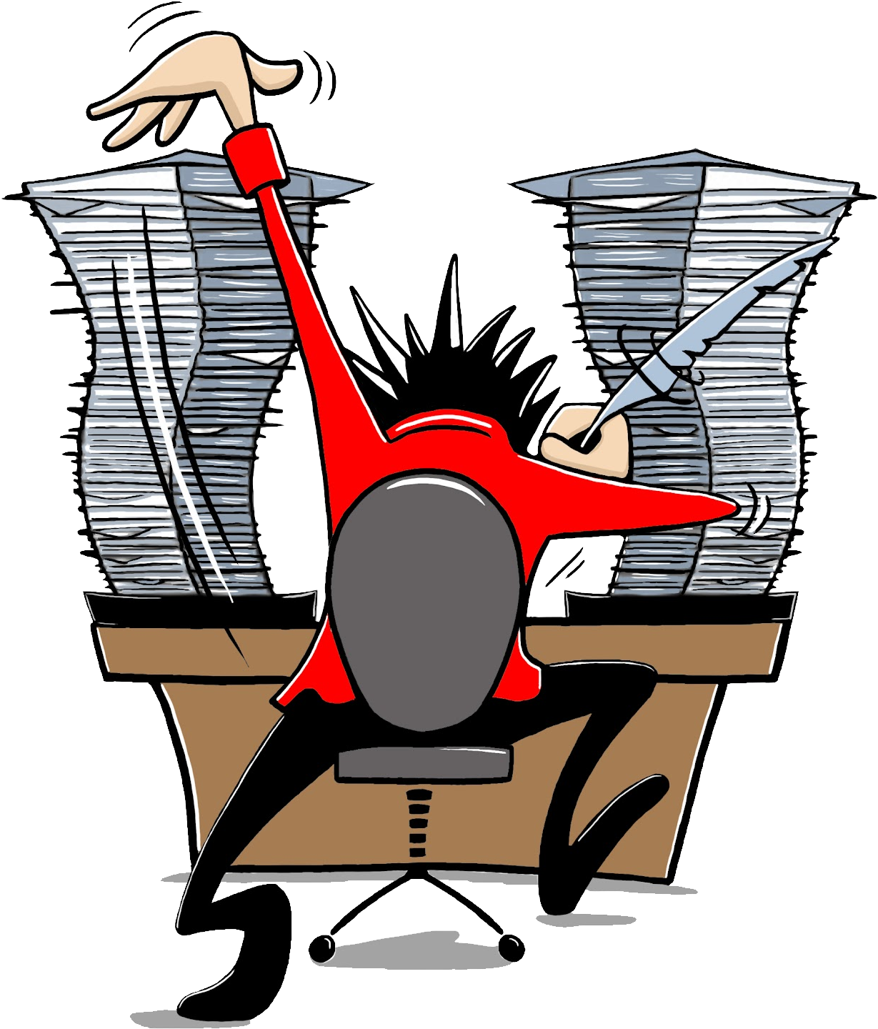 Cartoon - Crazy Writer Cartoon (1255x1480)