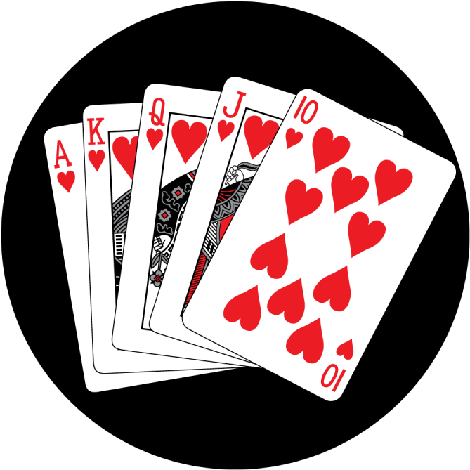Straight Royal Flush Hearts - Royal Straight Flush Png (800x800)