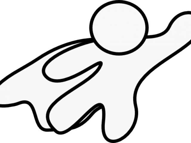 Superman Clipart Outlines - Black And White Super Hero Clip Art (640x480)