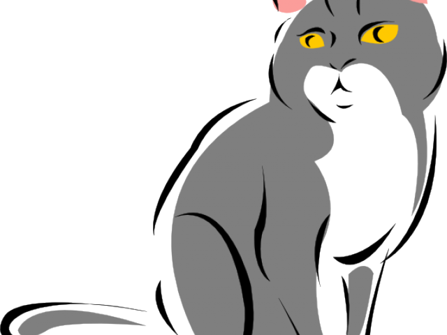 Whiskers Clipart Gray Cat - Cats Clipart (640x480)