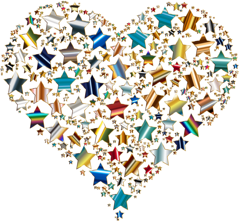 Star Computer Icons Drawing Heart - Bunte Herzen Transparent Png (813x750)