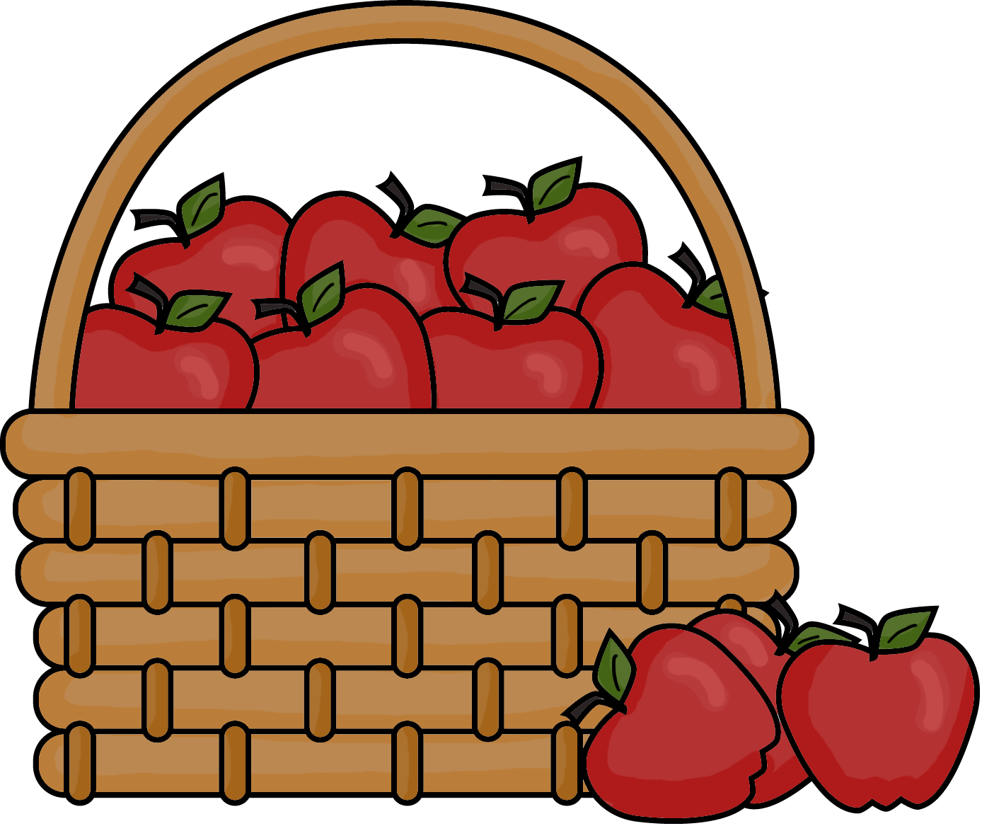 Basket Of Apple Clipart - Apple Picking Clip Art (1388x1167)