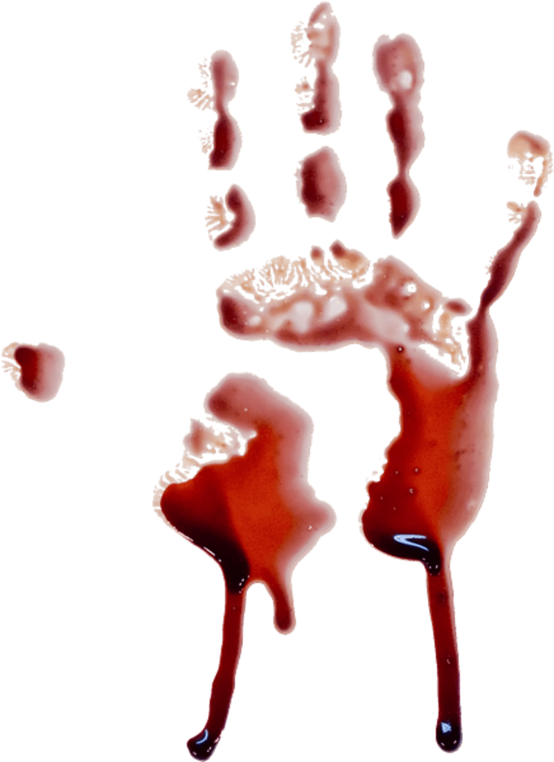 Transparent Dripping Blood Clip Art - Bloody Handprint Transparent Png (800x1100)