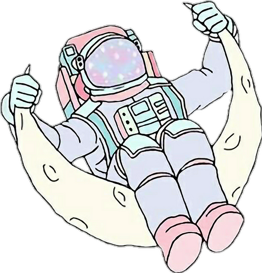 Astronaut Galaxy Space Alien Pastel Rose Sky Night - Pastel Astronaut (1024x1067)