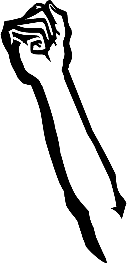 Vector - Raised Fist Clipart (500x1000)