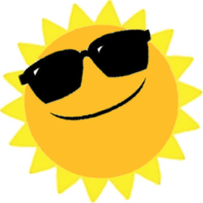 Keep Your Family Safe - Sun With Sunglasses Png (399x400)