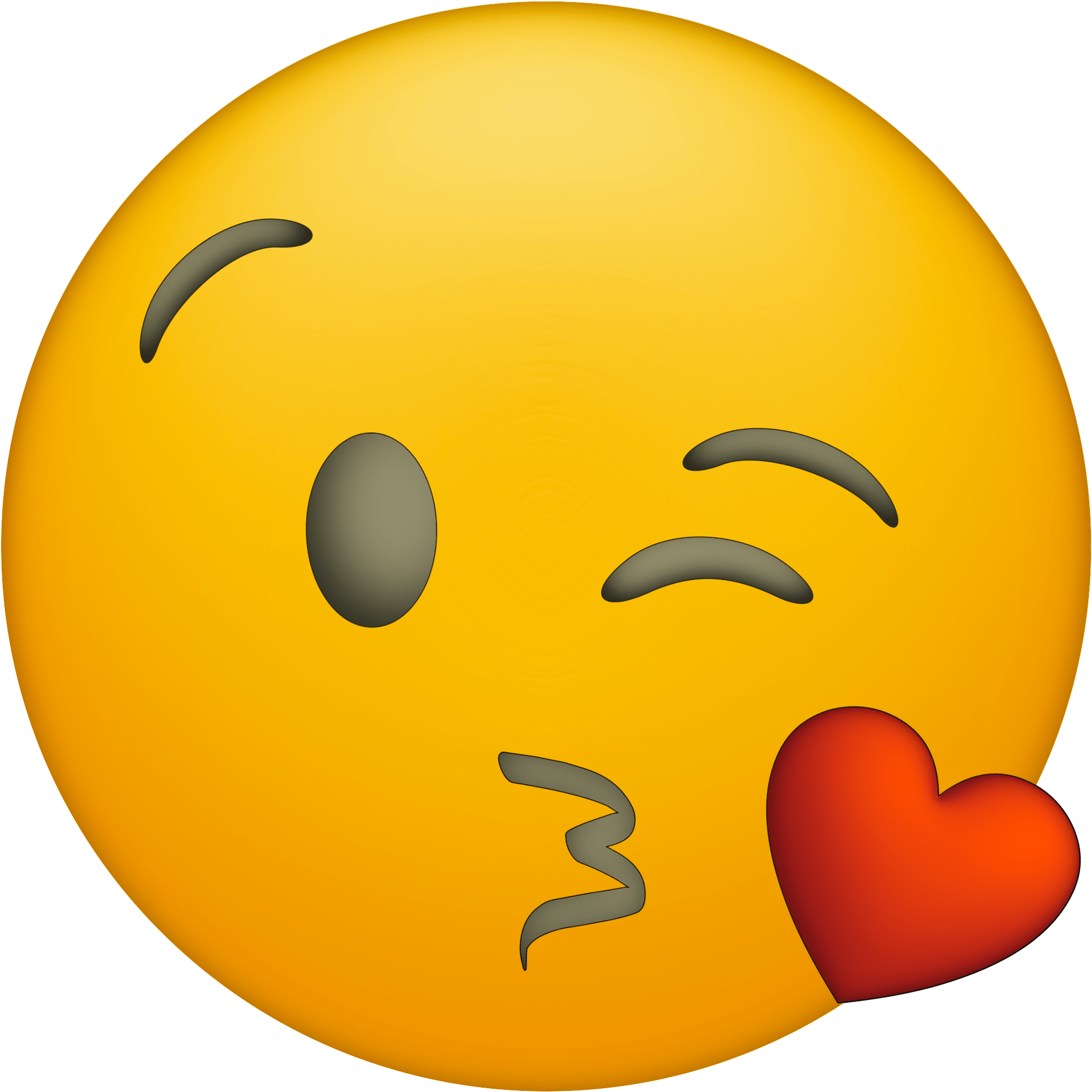 Kissy Face Free Emoji Clip - Kiss Face Emoji Clipart (2083x2083)