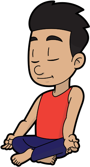 Man Meditating - Cartoon Meditation Png (522x599)