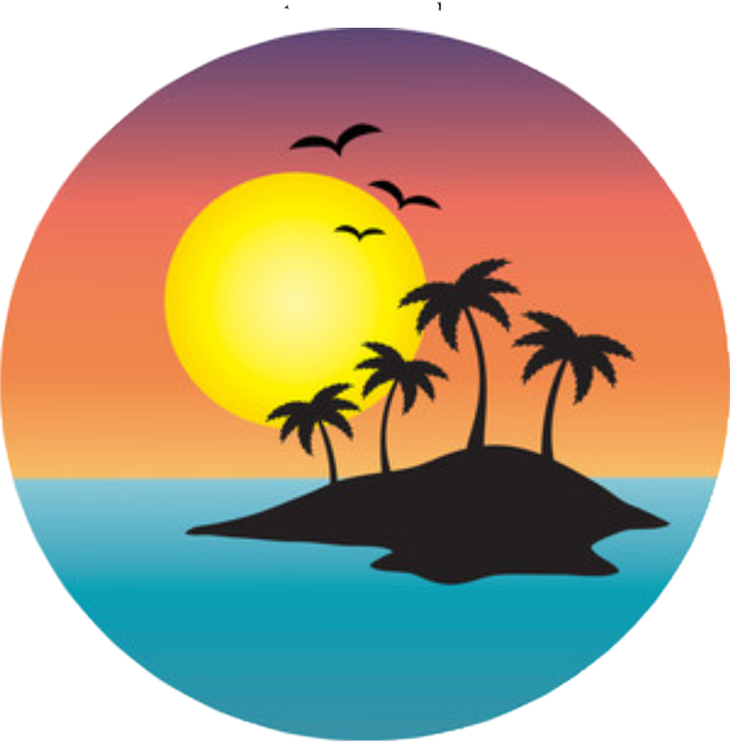 #sticker #island #sunset #sunrise #ocean #freetoedit - Palm Tree Island Clip Art (1024x1042)