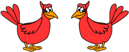 A Two Cardinal Birds By Twoodland1994 - Cartoon (561x262)