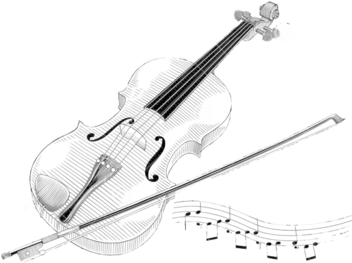 Drawn Violinist Transparent Tumblr - Violin Png (500x428)
