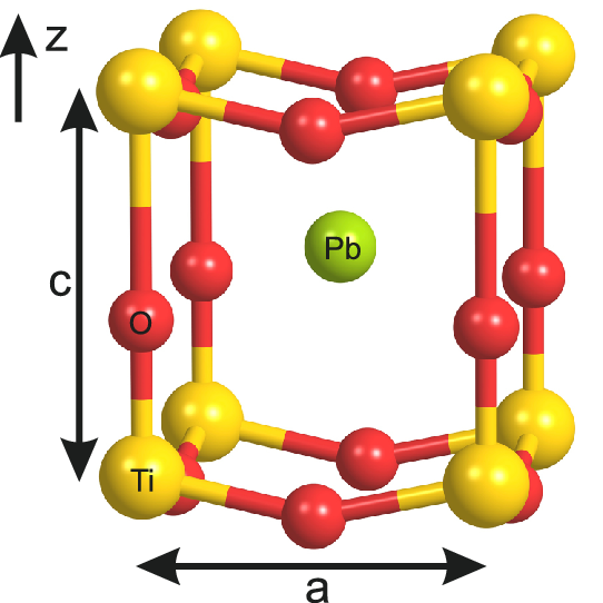 Structure Of Pbtio 3 Crystal In The Ferroelectric Phase - Illustration (542x542)
