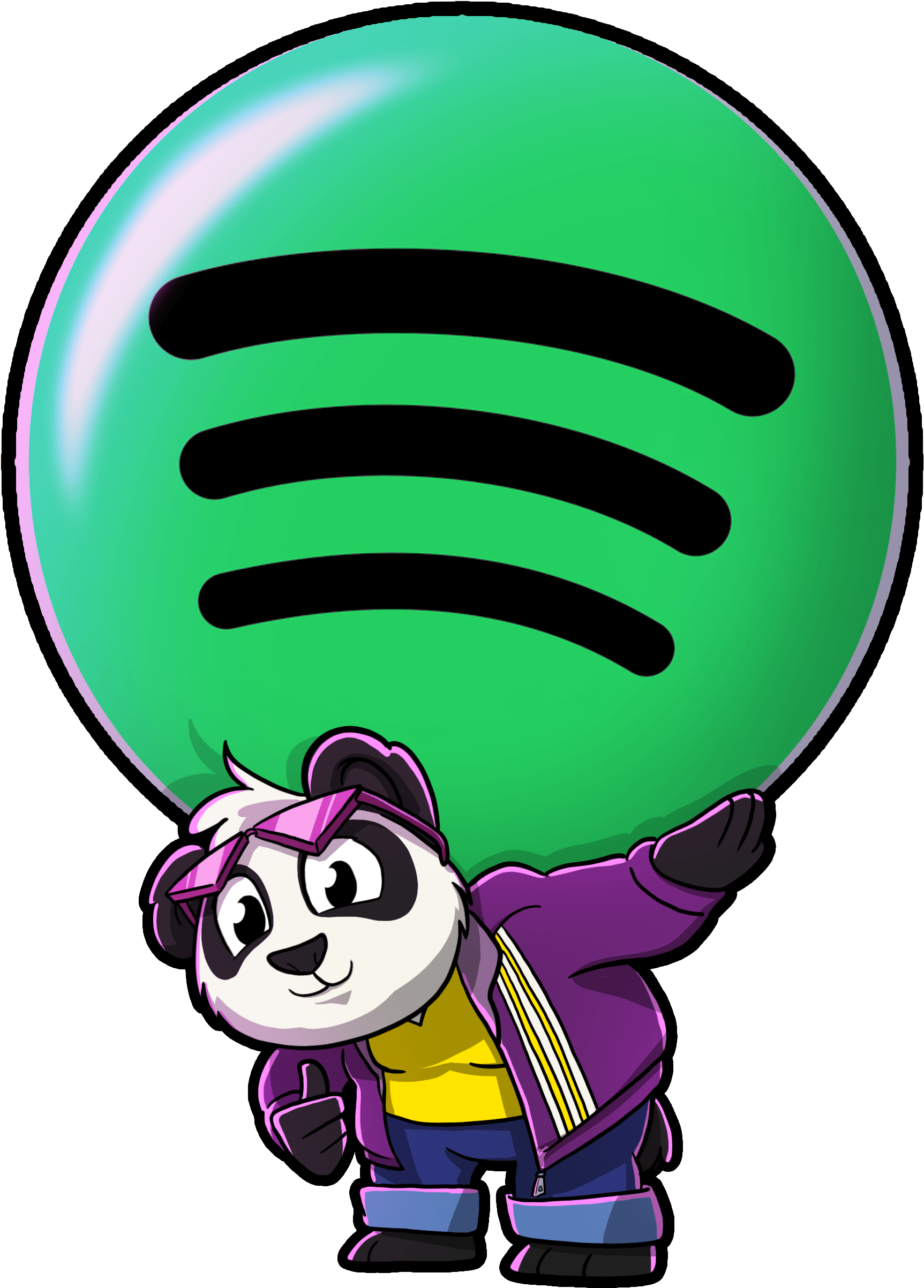 Follow Us On Spotify - Cartoon (3000x3000)