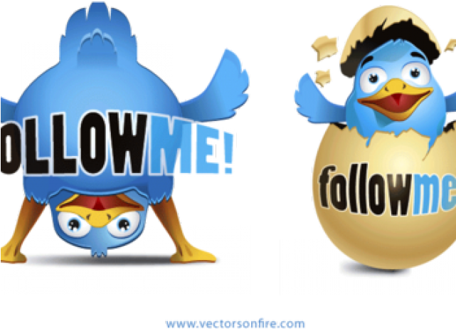 Twitter Clipart Happy Bird - Twitter Follow Me (640x480)