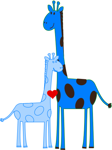Boy Giraffe Baby Shower Clip Art At Clker Com Vector - Clip Art (390x593)