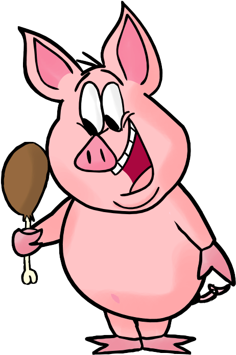 Fat Pig Colored By Cartoonsbykristopher On Clipart - Fat Pig Cartoon (563x720)