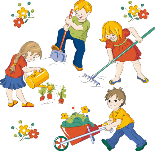 Related Cleaning Clipart Png - Children Cleaning Png (500x487)