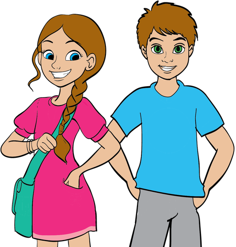 Boy And Girl Cartoon - Boy And Girl Cartoon (500x500)