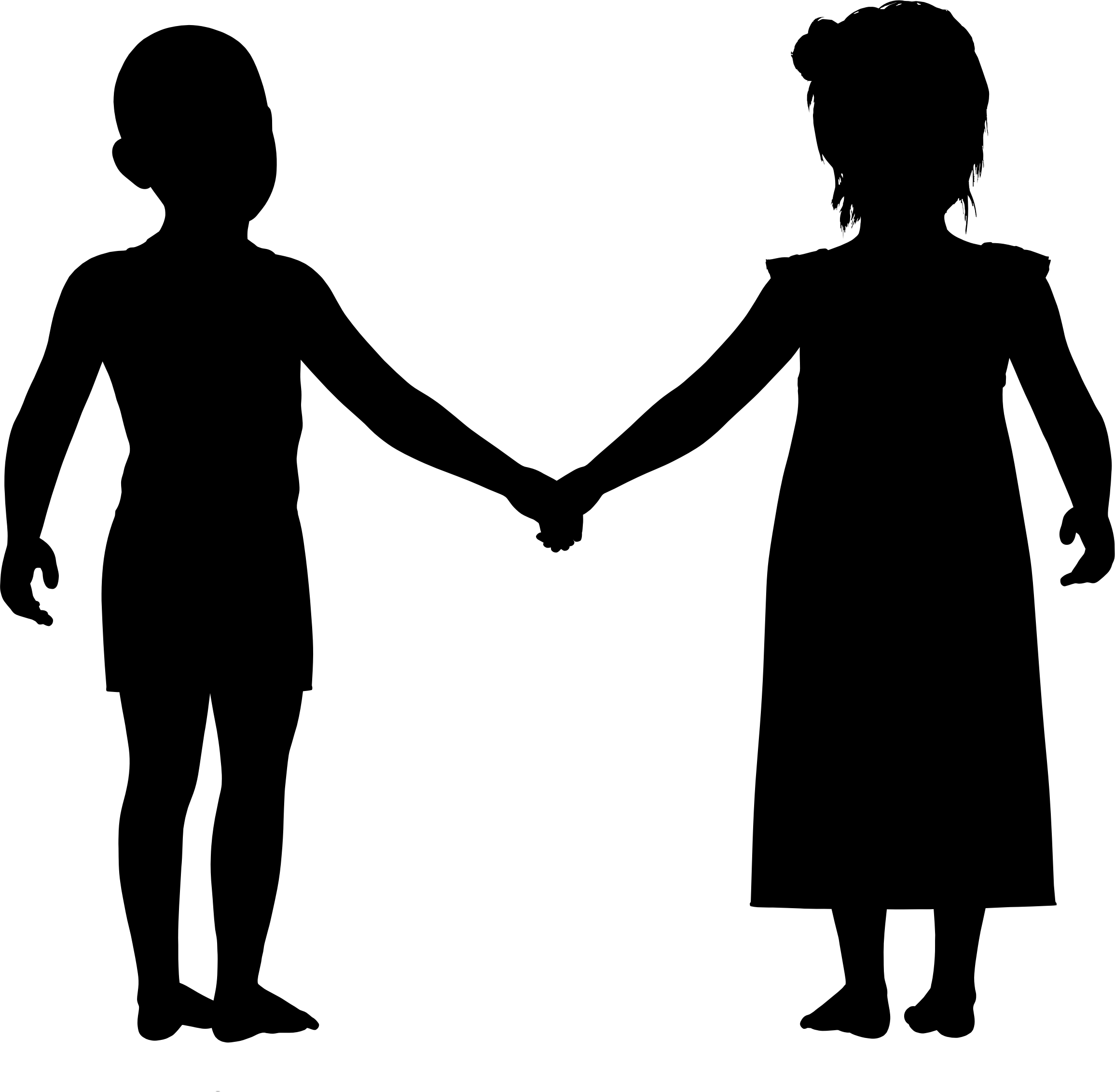 Boy And Girl Holding Hands Silhouette - Boy And Girl Holding Hands Silhouette (2311x2263)