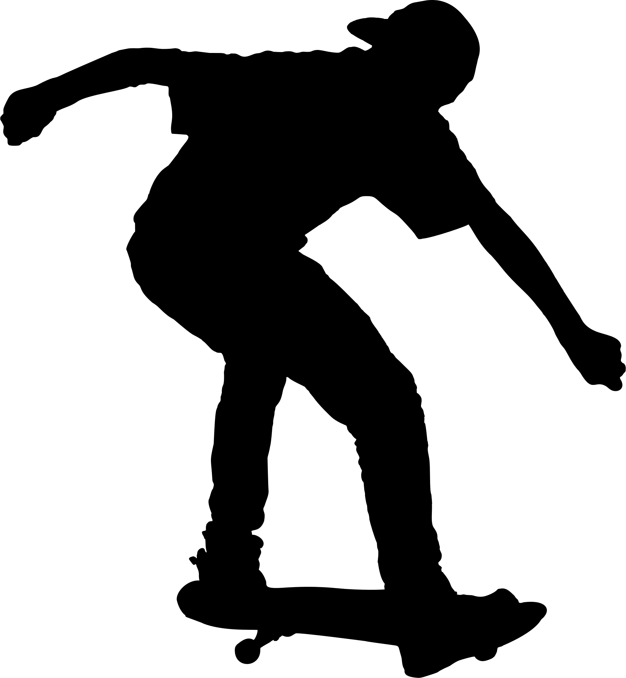 Boy On Skateboard Silhouette - Skateboard Silhouette Png (2080x2253)