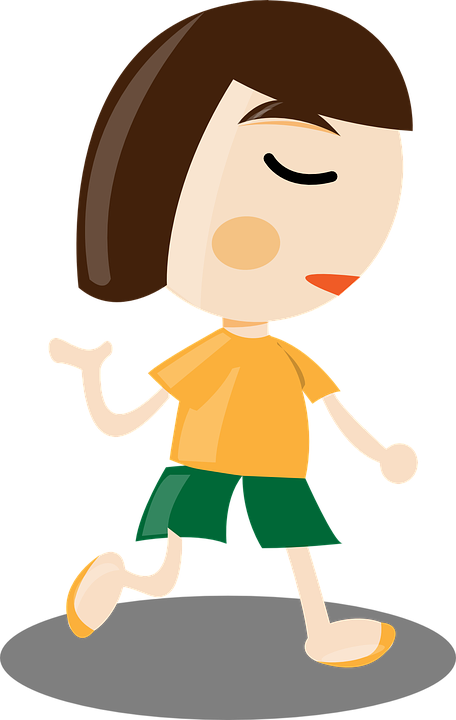 Woman Walking, Gesture, Hand, Action, Girl, People, - Girl Running Clip Art (475x750)