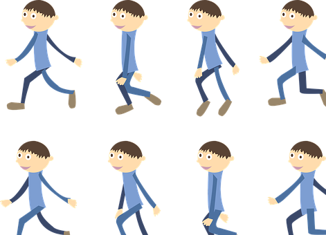 Boy Walk Cartoon Animation Figure Simple B - Stop Motion Clip Art (471x340)