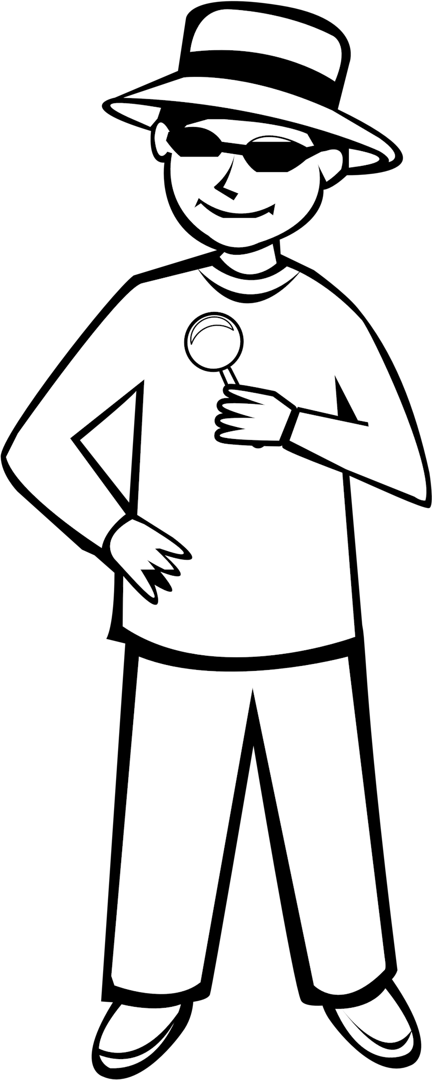 Spy Kid Outline - Kid Outline (958x2274)