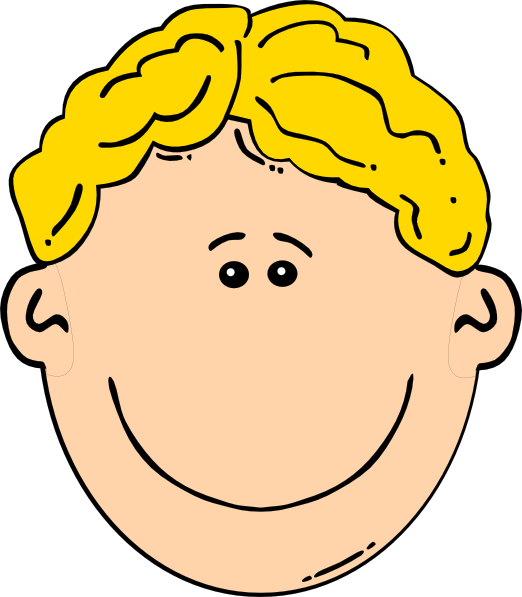 Clipart Boy Blond Blonde Smiling Clip Art At Clker - Cartoon Face With Mustache (522x597)